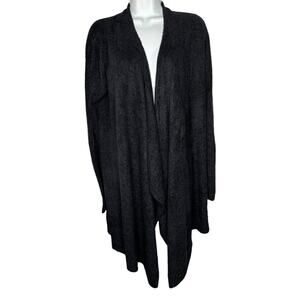 Barefoot Dreams Bamboo Chic Lite Calypso L/XL Black Long Sleeve Cardigan Sweater